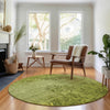 Piper Looms Mayfield Floral AMF673 Olive Machine Washable Area Rug Round Lifestyle Image Feature