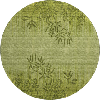 Piper Looms Mayfield Floral AMF673 Olive Machine Washable Area Rug Round Main Image