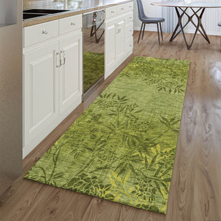 Piper Looms Mayfield Floral AMF673 Olive Machine Washable Area Rug Runner Lifestyle Image Feature