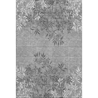 Piper Looms Mayfield Floral AMF673 Pewter Machine Washable Area Rug main image
