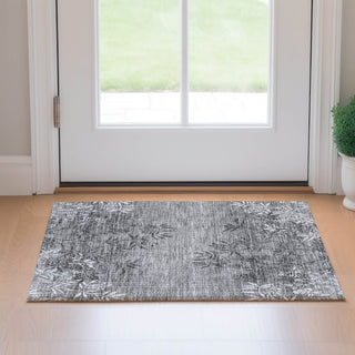 Piper Looms Mayfield Floral AMF673 Pewter Machine Washable Area Rug Scatter Lifestyle Image Feature