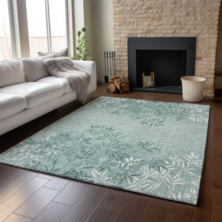 Piper Looms Mayfield Floral AMF673 Sage Machine Washable Area Rug Lifestyle Image Feature