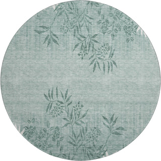 Piper Looms Mayfield Floral AMF673 Sage Machine Washable Area Rug Round Main Image
