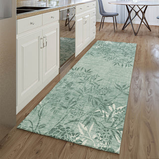 Piper Looms Mayfield Floral AMF673 Sage Machine Washable Area Rug Runner Lifestyle Image Feature