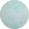 Piper Looms Mayfield Floral AMF673 Teal Machine Washable Area Rug Round Main Image