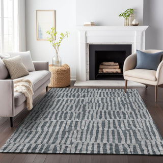 Piper Looms Mayfield Striped AMF674 Charcoal Machine Washable Area Rug Lifestyle Image Feature
