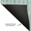 Piper Looms Mayfield Striped AMF674 Teal Machine Washable Area Rug Backing Image