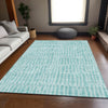 Piper Looms Mayfield Striped AMF674 Teal Machine Washable Area Rug Lifestyle Image Feature