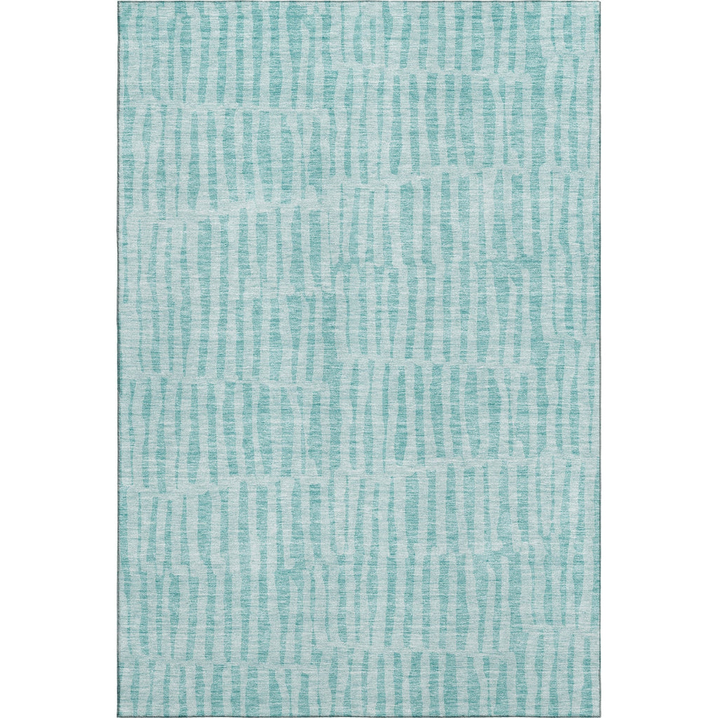 Piper Looms Mayfield Striped AMF674 Teal Machine Washable Area Rug main image