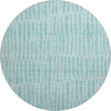 Piper Looms Mayfield Striped AMF674 Teal Machine Washable Area Rug Round Main Image