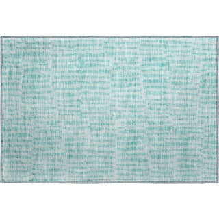 Piper Looms Mayfield Striped AMF674 Teal Machine Washable Area Rug Scatter Main Image