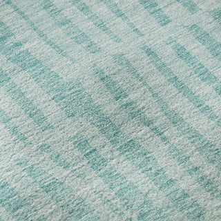 Piper Looms Mayfield Striped AMF674 Teal Machine Washable Area Rug Swatch Image