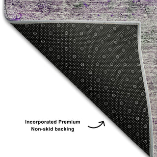 Piper Looms Mayfield Oriental AMF675 Purple Machine Washable Area Rug Backing Image