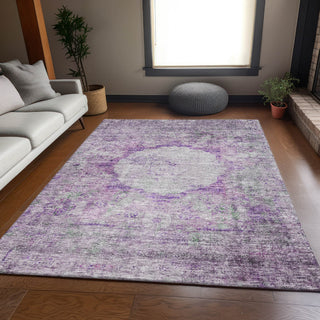 Piper Looms Mayfield Oriental AMF675 Purple Machine Washable Area Rug Lifestyle Image Feature