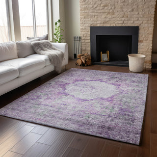 Piper Looms Mayfield Oriental AMF675 Purple Machine Washable Area Rug Lifestyle Image Feature