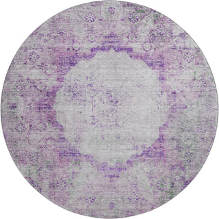 Piper Looms Mayfield Oriental AMF675 Purple Machine Washable Area Rug Round Main Image