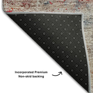 Piper Looms Mayfield Oriental AMF675 Red Machine Washable Area Rug Backing Image