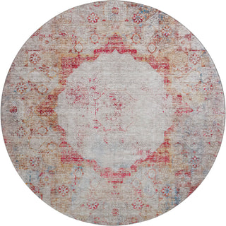 Piper Looms Mayfield Oriental AMF675 Red Machine Washable Area Rug Round Main Image
