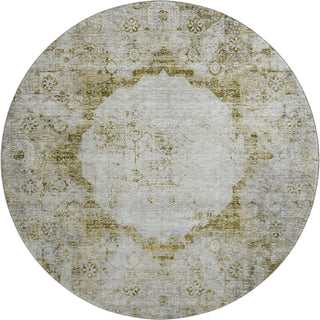 Piper Looms Mayfield Oriental AMF675 Taupe Machine Washable Area Rug Round Main Image
