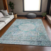 Piper Looms Mayfield Oriental AMF675 Teal Machine Washable Area Rug Lifestyle Image Feature