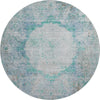 Piper Looms Mayfield Oriental AMF675 Teal Machine Washable Area Rug Round Main Image
