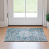 Piper Looms Mayfield Oriental AMF675 Teal Machine Washable Area Rug Scatter Lifestyle Image Feature