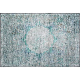 Piper Looms Mayfield Oriental AMF675 Teal Machine Washable Area Rug Scatter Main Image