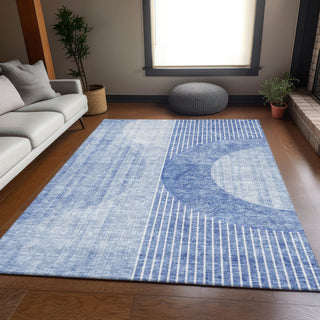 Piper Looms Mayfield Modern AMF676 Blue Machine Washable Area Rug Lifestyle Image Feature