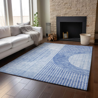 Piper Looms Mayfield Modern AMF676 Blue Machine Washable Area Rug Lifestyle Image Feature