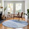 Piper Looms Mayfield Modern AMF676 Blue Machine Washable Area Rug Round Lifestyle Image Feature