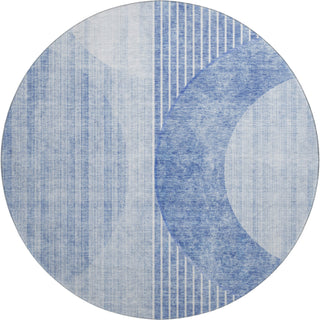 Piper Looms Mayfield Modern AMF676 Blue Machine Washable Area Rug Round Main Image