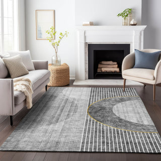 Piper Looms Mayfield Modern AMF676 Charcoal Machine Washable Area Rug Lifestyle Image Feature