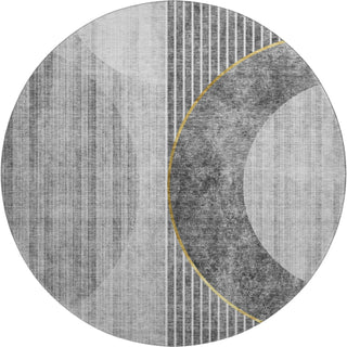 Piper Looms Mayfield Modern AMF676 Charcoal Machine Washable Area Rug Round Main Image
