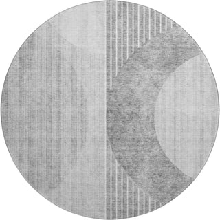Piper Looms Mayfield Modern AMF676 Gray Machine Washable Area Rug Round Main Image