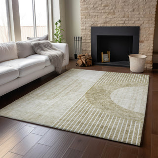 Piper Looms Mayfield Modern AMF676 Taupe Machine Washable Area Rug Lifestyle Image Feature