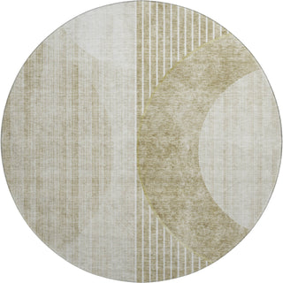 Piper Looms Mayfield Modern AMF676 Taupe Machine Washable Area Rug Round Main Image