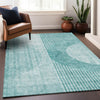 Piper Looms Mayfield Modern AMF676 Teal Machine Washable Area Rug Lifestyle Image Feature