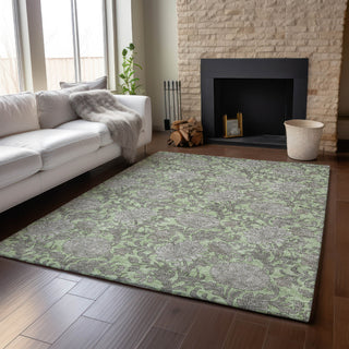 Piper Looms Mayfield Floral AMF677 Aloe Machine Washable Area Rug Lifestyle Image Feature