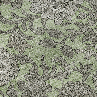 Piper Looms Mayfield Floral AMF677 Aloe Machine Washable Area Rug Swatch Image