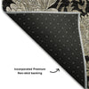 Piper Looms Mayfield Floral AMF677 Black Machine Washable Area Rug Backing Image