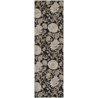 Piper Looms Mayfield Floral AMF677 Black Machine Washable Area Rug Runner Main Image