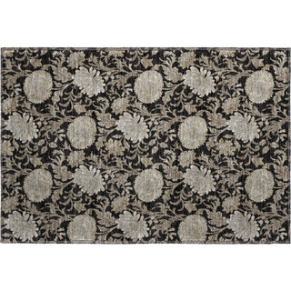 Piper Looms Mayfield Floral AMF677 Black Machine Washable Area Rug Scatter Main Image