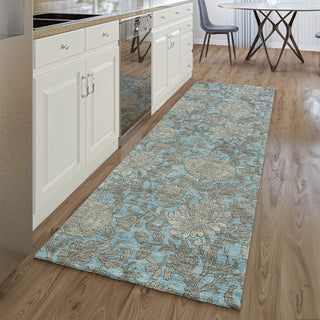 Piper Looms Mayfield Floral AMF677 Blue Machine Washable Area Rug Runner Lifestyle Image Feature