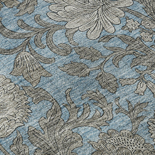 Piper Looms Mayfield Floral AMF677 Blue Machine Washable Area Rug Swatch Image