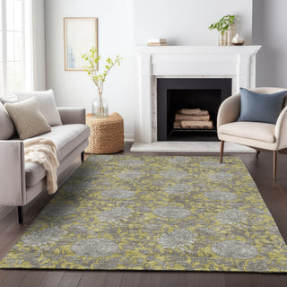 Piper Looms Mayfield Floral AMF677 Gold Machine Washable Area Rug Lifestyle Image Feature