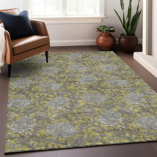 Piper Looms Mayfield Floral AMF677 Gold Machine Washable Area Rug Lifestyle Image Feature