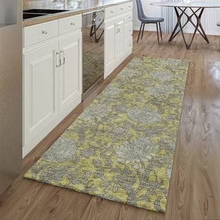 Piper Looms Mayfield Floral AMF677 Gold Machine Washable Area Rug Runner Lifestyle Image Feature
