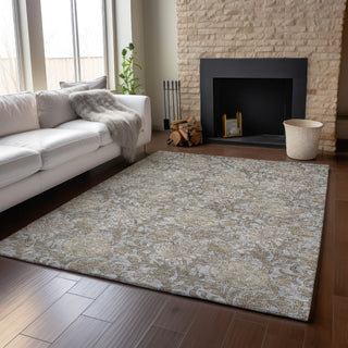 Piper Looms Mayfield Floral AMF677 Gray Machine Washable Area Rug Lifestyle Image Feature