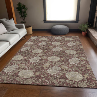 Piper Looms Mayfield Floral AMF677 Merlot Machine Washable Area Rug Lifestyle Image Feature