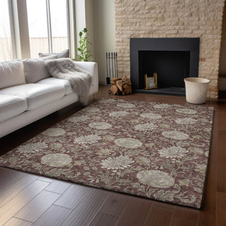Piper Looms Mayfield Floral AMF677 Merlot Machine Washable Area Rug Lifestyle Image Feature